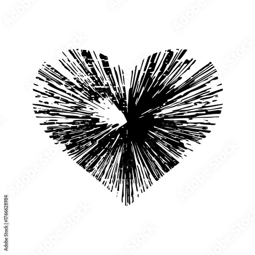 Heart Explodes in Abstract Illustration