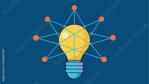 An abstract light bulb made of interconnected lines symbolizing innovative ideas within design thinking.