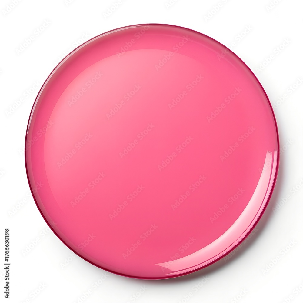 Obraz premium Vibrant pink glossy glass Circle A Simple and Bold Visual Element. on White Background