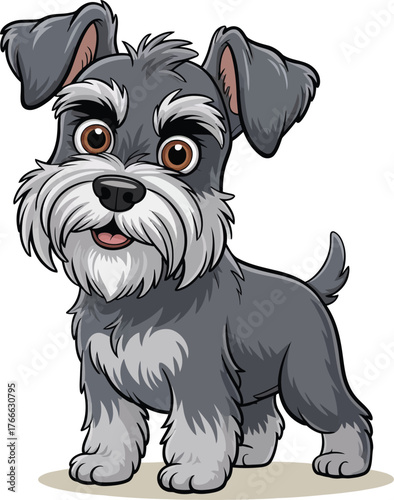 Cute cartoon a illustrator vector Schnauzer