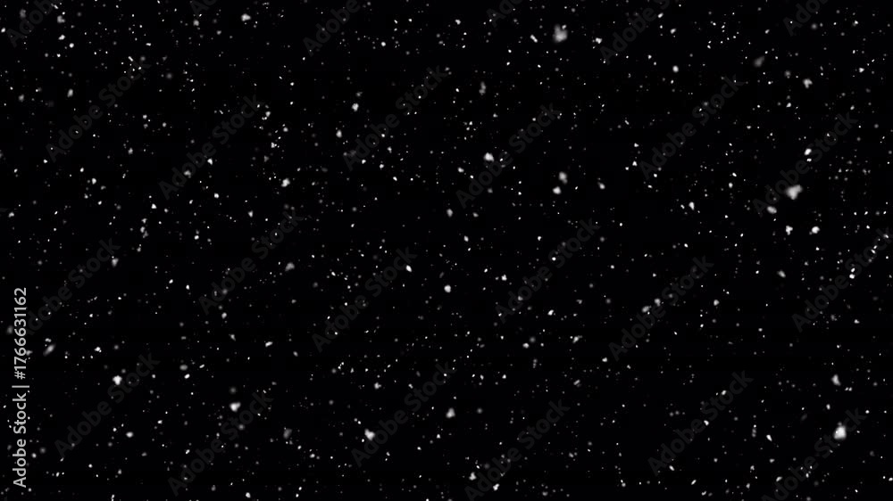 Animation with isolated snow, seamless snowing loop, transparent background (ProRes with alpha channel).
