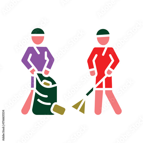 trash hunters color flat icon for digital and print projects.