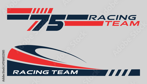 Set of simple and unique car stripes, racing sticker design, graphic sport decal, vinyl element, automobile decoration, race car vector illustration and motorsport design element