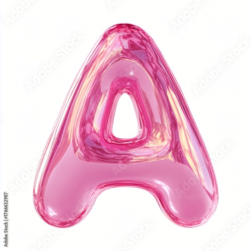 Vibrant 3D Pink Letter A Glass Sculpture: Eye-Catching Creative Home Decor & Modern Art Piece