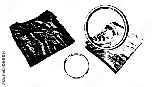 Clothing folds display texture in illustration