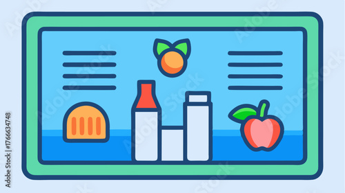 A dashboard displaying realtime food recommendations based on scanned barcodes or images of grocery items with nutritional information presented in an easytoread format.
