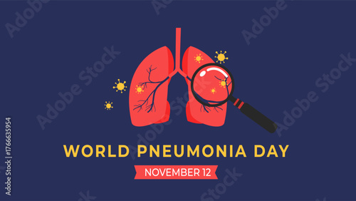World pneumonia day flyer illustration