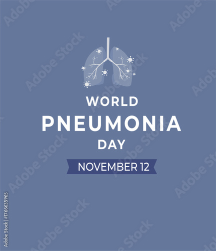 World pneumonia day flyer illustration