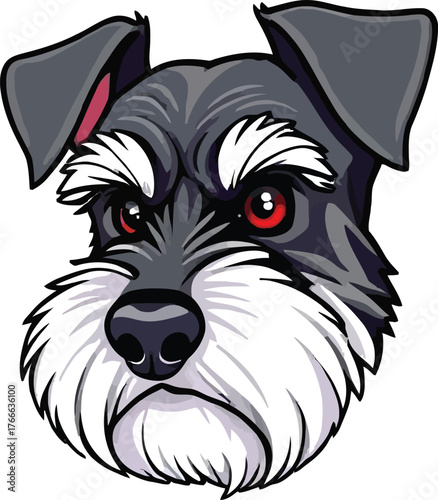 Cute cartoon a illustrator vector Schnauzer