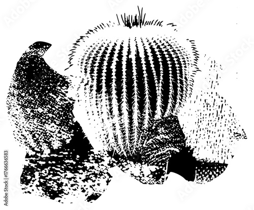 Rhino portrait texture in wildlife illustration