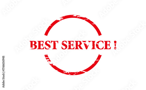 BEST SERVICE ! - Red Rubber Stamp with text message BEST SERVICE ! 
