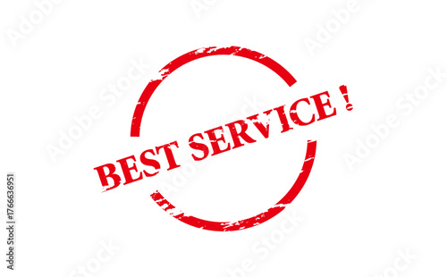 BEST SERVICE ! - Red Rubber Stamp with text message BEST SERVICE ! 
