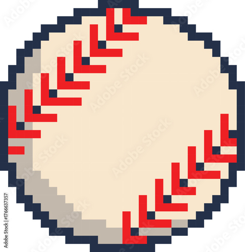 pixel art illustration ball baseball