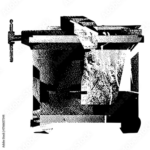 Vise clamps object in a workshop