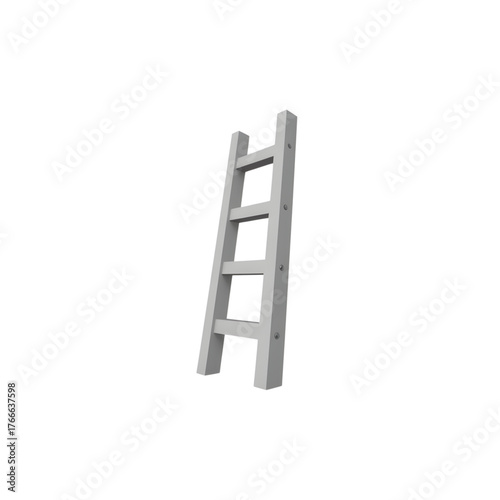 Aluminum ladder design on transparent background, household tool concept