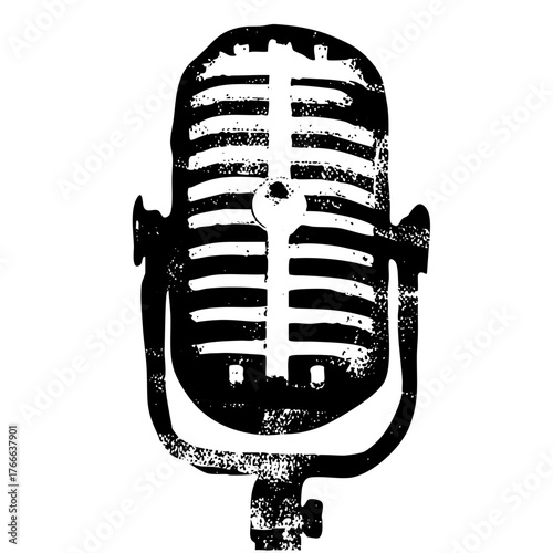 Vintage microphone retro style for broadcast communication