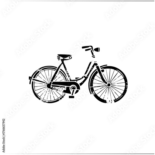 Vintage Bicycle Illustrates Mobility in Urban Environments