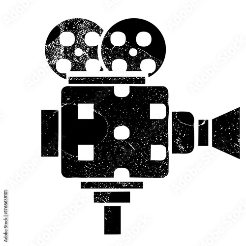 Movie Camera Illustrates Vintage Filmmaking Equipment