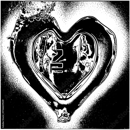 Heart Breaks Apart distressed texture