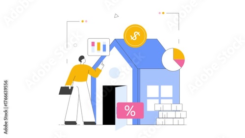 Real estate loan and property finance Animation MP4 File 
