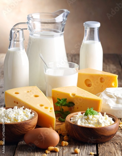 Various fresh dairy products