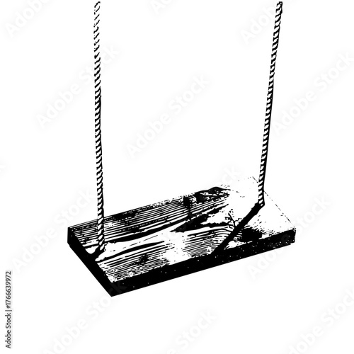 Swing hangs suspended in outdoor recreation