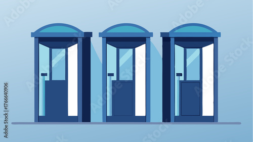 Individual phone booths with soundproof design and clean lines providing privacy for calls while maintaining as minimalist aesthetic.