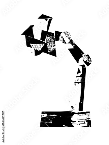 Abstract sculpture dynamism in a modern gallery