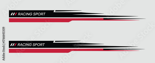 Car race stripes vector set, racing sticker and graphic decal design, vinyl elements, automotive decoration, motorsport and racing vehicle illustration