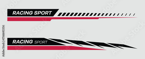 Car race stripes vector set, racing sticker and graphic decal design, vinyl elements, automotive decoration, motorsport and racing vehicle illustration