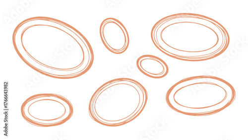 Arrangement of translucent oval and circular shapes with subtle color variations suggestive of precious stones or polished glass