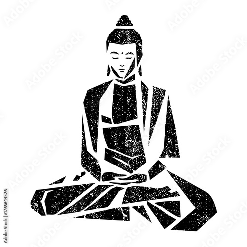 Buddha Meditates Peacefully in Spiritual Setting