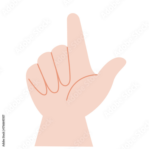 Number Seven Hand Gesture - Minimalist Finger Counting Vector