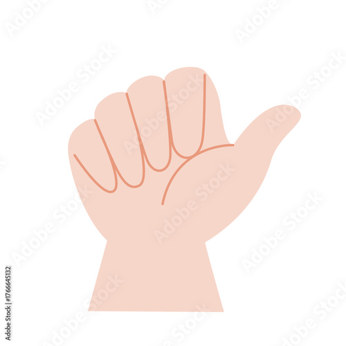 Number Six Hand Gesture - Minimalist Finger Counting Vector