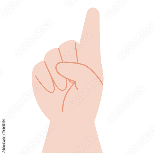 Number One Hand Gesture - Minimalist Finger Counting Vector