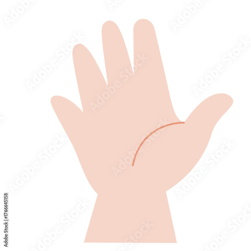 Open Palm Hand Gesture - Minimalist Finger Counting Vector