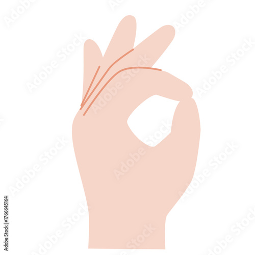 Number Zero Hand Gesture - Minimalist Finger Counting Vector