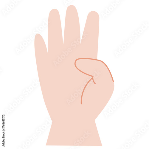 Hand Gesture for Number 4
