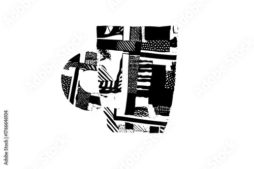 Abstract shapes compose dynamic arrangement for modern design