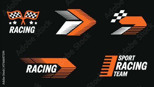 Variation vector set of car race stripes, racing line sticker and graphic decal design, vinyl elements, automotive decoration, motorsport and racing vehicle illustration