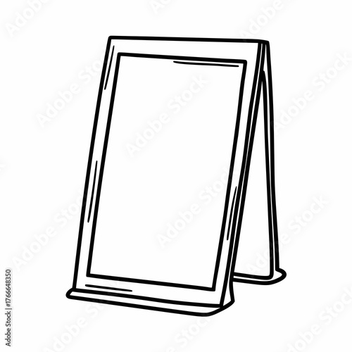 Blank tabletop sign holder in simple design for display purposes  
