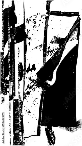 Abstract shapes interact dynamically in a composition