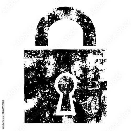 Padlock Secures Access distressed texture