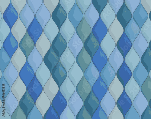 Seamless Pattern of Blue and Teal Diamond Shapes abstract background