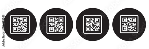 Clean flat vector illustration of a generic QR code icon for apps, payment systems, and digital marketing.