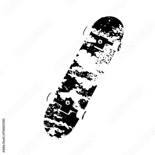 Skateboard damage in urban environment