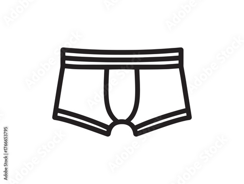 2D Vector Boxer Shorts Line Illustration