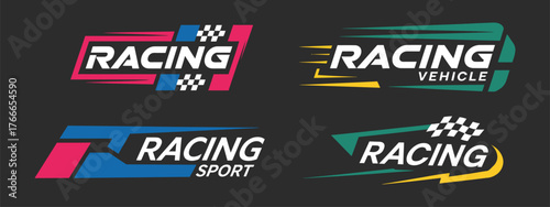 Sport racing stripes design template, vinyl decal element, racing graphic design, car decoration, motorsport vector illustration
