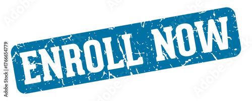enroll now rectangular sign. enroll now stamp