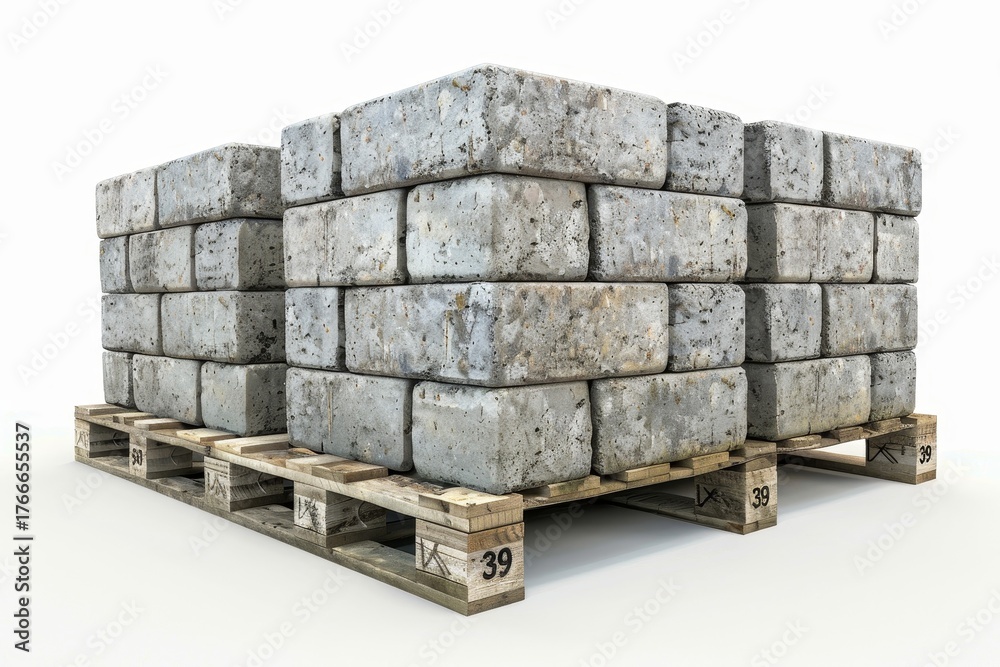 Fototapeta premium Stacked Gray Cement Blocks (60